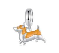 Breloques Corgi en forme de chien en argent sterling 925 - Joli pendentif pour bracelet Pandora - Pour femme, keineKeine Größe verfügbar, Argent sterling, Zircone cubique créé