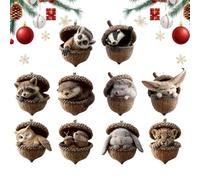 Breloques d'animaux de Noël : décoration d'arbre en acrylique, collection de pendentifs festifs, Noël dans la forêt | Solution décorative d'arrangement saisonnier pour la maison, le bureau, la salle