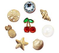 Breloques de chaussures en métal conque cerise, 1 pièce, pour sabots, accessoires, sandales, décoration de chaussures de jardin, boucles, épingles de sac de plage, cadeaux pour filles et femmes 8pcs s