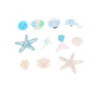 Breloques de chaussures pour filles, jolies breloques de décoration de chaussures en forme d'étoile de mer et de coquillage, pour l'été, boucle de chaussure, décoration secrète bleue à faire soi-même