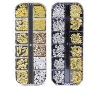 Breloques de nail art en forme de coquillage d'été, bijoux d'ongles, thème océan doré, pierres à ongles pour femme, en acrylique, motif océan (doré)