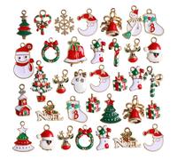 Breloques de noël en alliage métallique émail, pour boucles d'oreilles, Bracelet de noël, collier, fabrication de bijoux, bricolage, décoration de Festival, 10 pièces/lot Snowman3 10pcs