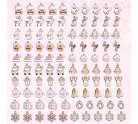 Breloques de Noël en métal pour la fabrication de bijoux, breloques de Noël en forme de flocon de neige, M, Acier allié, Pas de gemme