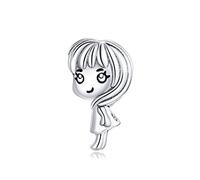 Breloques de petite fille pour bracelet Pandora 925 en argent sterling famille perles cadeau pour femmes filles avec boîte à bijoux
