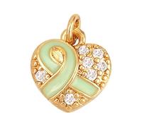 Breloques de Sensibilisation au Cancer du Sein, Pendentifs Ruban Rose et Argent Émail Sensibilisation Breloques - Octobre Rose 2025 Accessoires pour loisirs créatifs, colliers, bracelets, bijoux (A)