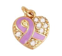 Breloques de Sensibilisation au Cancer du Sein, Pendentifs Ruban Rose et Argent Émail Sensibilisation Breloques - Octobre Rose 2025 Accessoires pour loisirs créatifs, colliers, bracelets, bijoux (I)