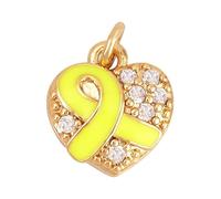 Breloques de Sensibilisation au Cancer du Sein, Pendentifs Ruban Rose et Argent Émail Sensibilisation Breloques - Octobre Rose 2025 Accessoires pour loisirs créatifs, colliers, bracelets, bijoux (J)