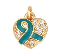 Breloques de Sensibilisation au Cancer du Sein, Pendentifs Ruban Rose et Argent Émail Sensibilisation Breloques - Octobre Rose 2025 Accessoires pour loisirs créatifs, colliers, bracelets, bijoux (C)