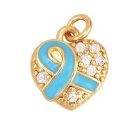 Breloques de Sensibilisation au Cancer du Sein, Pendentifs Ruban Rose et Argent Émail Sensibilisation Breloques - Octobre Rose 2025 Accessoires pour loisirs créatifs, colliers, bracelets, bijoux (B)