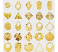 Breloques en acier inoxydable en forme de cœur, de goutte d'eau et de formes géométriques simples, 6 pièces, pour la fabrication de bijoux, pendentifs irréguliers, boucles d'oreilles faites à la main