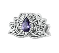 Breloques En Argent Sterling 925 Avec Perles De Lotus En Zircon Violet Et Fleur Ajourée Pour Bracelet Et Jonc Original Pour Femme