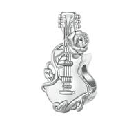 Breloques en argent sterling 925 en forme de note de musique, perles de guitare pour bracelets et colliers pour femmes, bijoux à faire soi-même