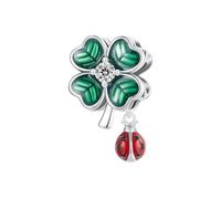 Breloques en argent sterling 925 en forme de trèfle porte-bonheur et de coccinelle pour la fabrication de bracelets et de colliers pour femmes