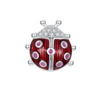 Breloques en forme de coccinelle lumineuse vintage en argent sterling 925 pour bracelets et colliers pour femmes
