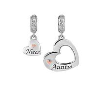 Breloques en forme de cœurs reliés pour bracelets Pandora, amitié, anniversaire, cadeau pour meilleurs amis, mère, fils, sœur, nièce, tante, épouse, mari, One Size, Cuivre, Pas de pierre précieuse