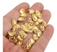 Breloques en forme de petit cœur en acier inoxydable, 50 pièces, pour la fabrication de bijoux, collier, Bracelet, étendre la chaîne, étiquette de queue, fournitures, matériel, vente en gros