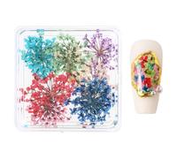 Breloques japonaises en forme de fleur séchée pour ongles - Décoration pour femmes et filles