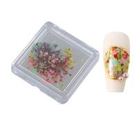 Breloques japonaises en forme de fleur séchée pour ongles - Décoration pour femmes et filles