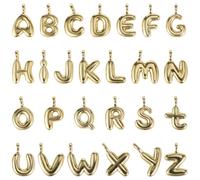 Breloques, lettres de A à Z, 26 pièces, lettres de l'alphabet doré de A à Z, pour la fabrication de bijoux, la personnalisation et les créations à faire soi-même, matériau en cuivre, idéal