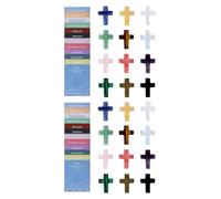 Breloques miniatures en forme de croix de couleurs assorties, parfaites pour les travaux manuels et les cadeaux spirituels, petites croix en cristal pour