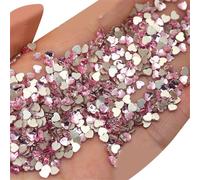 Breloques Nail Art Strass Fond Plat Papillon Cristal Décor pour Ongles Acrylique Papillon Strass Coeur Charm