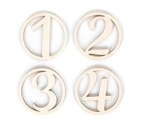 Breloques Noël chiffres 1 à 4 en bois naturel, Ø 5 cm: pendentifs décoratifs pour couronne de l’Avent, porte-bougies, compositions, bricolages et décorations de Noël réutilisables