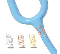 Breloques personnalisées pour stéthoscope, plaques nominatives sur mesure - Accessoires pour infirmiers, vétérinaires, médecins et étudiants en soins infirmiers (Fleur de naissance)