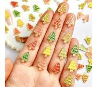 Breloques polyvalentes pour ongles en forme d ' arbre de noël, décorations de manucure à plat pour boucles d ' oreilles artistiques, pinces à cheveux, 20 pièces