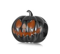 Breloques pour breloques d'Halloween pour bracelets et colliers Pandore, breloque lanterne de citrouille en argent sterling 925, lumineux, lumineux