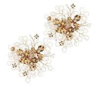 Breloques pour Chaussures de Mariée, Clips Amovibles Dorés en Alliage | Perles Faites Main, Texture Étincelante, Style Élégant, pour Cérémonies de Mariage et Saint Valentin