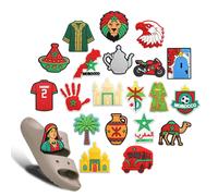Breloques pour chaussures Morocco Hakimi 2, épingles pour chaussures d'équipe de football Aigle Lion pour Crocs, meilleur cadeau pour les fans de football 84pcs