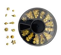 Breloques pour ongles 3D sur le thème de l'océan, dorées - Étoile de mer 3D - Tortue - Décoration d'ongles - Rivets océaniques - Bijoux d'été pour femme - Acrylique - Océan