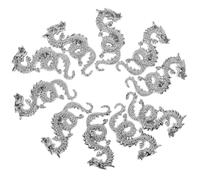 Breloques pour Ongles Dragon Argenté 10 Pièces en Alliage | Décoration Élégante et Facile à Poser, Charme Brillant pour Manucure Personnalisée, Fêtes, Nouvel An et Techniciennes