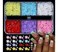 Breloques pour ongles en forme de fleur à cinq pétales en résine, 04 | Assortiment de formes et de couleurs pour usage professionnel et professionnel, pour cadeau ou collection personnelle