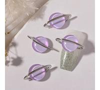 Breloques pour ongles en forme de planète, paillettes, strass, cristaux de Saturne, bijoux pour décoration artistique, clous en métal pour l'art