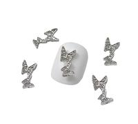 Breloques Pour Ongles Papillon En Alliage 10 Pièces Diamants Métalliques Artistiques Décorations Papillons