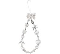 Breloques Téléphone Perle Cour Noud Sangle Perlée Mignonne Y2K Bracelet pour Appareil Photo et Sac à Dos