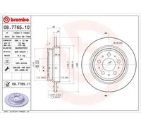 Brembo Disque de frein 8776511 arrière, plein – 1 pièce