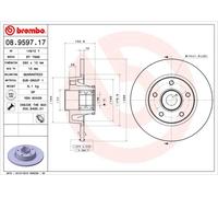 Disque de frein BREMBO 8959717 arrière, plein, 1 pièce