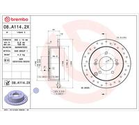 BREMBO 08.A114.2X Disque de frein pour HYUNDAI,HYUNDAI (BEIJING),KIA,KIA (DYK)