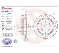 BREMBO 08.A871.1X Disque de frein pour HONDA,HONDA (DONGFENG)