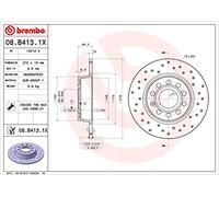 BREMBO 08.B413.1X 2x Disque de frein Arrière Ø272mm Hauteur: 48mm Épaisseur: 10mm plein perforé Compatible avec VW Golf VII 3/5 portes 5G1, BQ1, BE1, BE2 Golf VI 3/5 portes 5K1 Touran I 1T1, 1T2