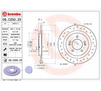 BREMBO 08.C250.2X Disque de frein pour HYUNDAI