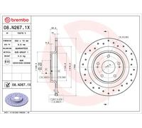 BREMBO 08.N267.1X Disque de frein pour CITROËN,MITSUBISHI,MITSUBISHI (GAC),PEUGE
