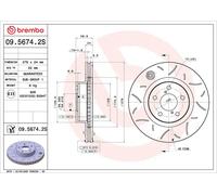 BREMBO 09.5674.2S Disque de frein pour SUBARU,TOYOTA