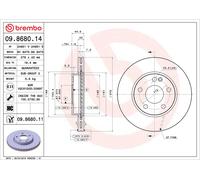 BREMBO 09.8680.11 Disque de frein pour MERCEDES-BENZ