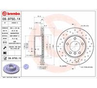 BREMBO 09.9750.1X Disque de frein pour BMW