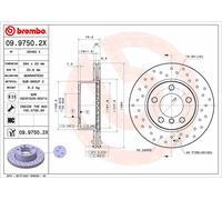 BREMBO 09.9750.2X Disque de frein
