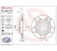 BREMBO 09.A200.75 Disque de frein pour AUDI,CHRYSLER,CUPRA,SEAT,SKODA,VW