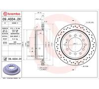 BREMBO 09.A334.2X Disque de frein pour LEXUS,TOYOTA,TOYOTA (FAW)